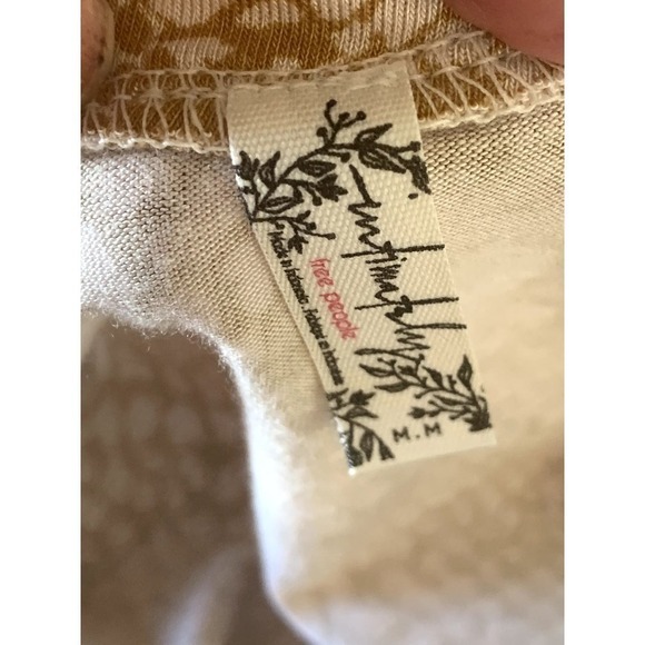 NWT Intimately Free People gold/cream long sleeve bodysuit, medium, bohemian - Picture 6 of 7